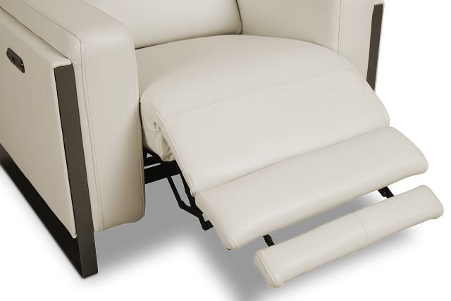 Atlas White Lthr/vinyl Power Recliner