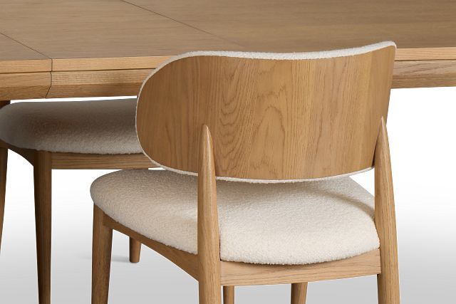 Gables Light Tone Rect Table & 4 Upholstered Chairs