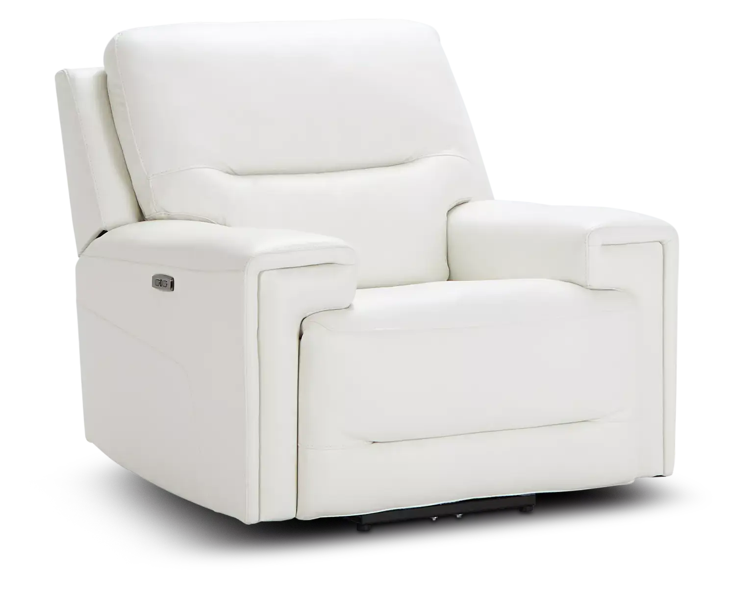 Porto White Lthr/vinyl Power Recliner With Power Headrest Porto White Lthr/vinyl Power Recliner With Power Headrest