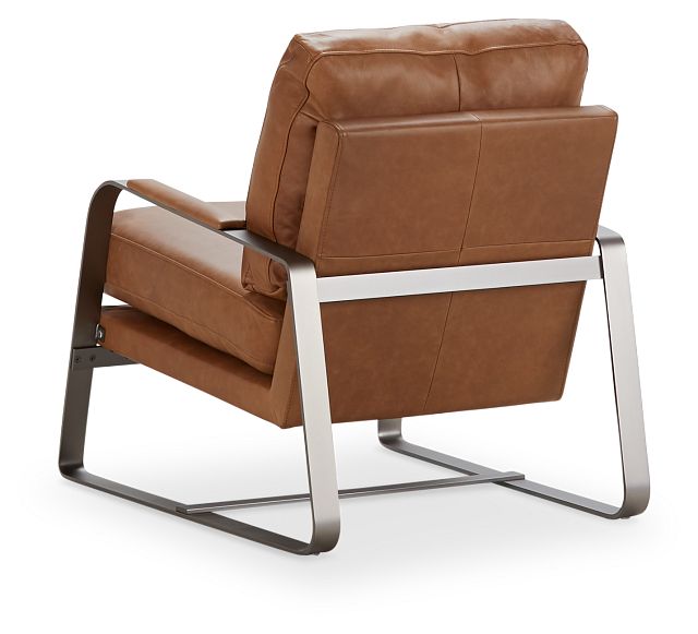 beige leather accent chair