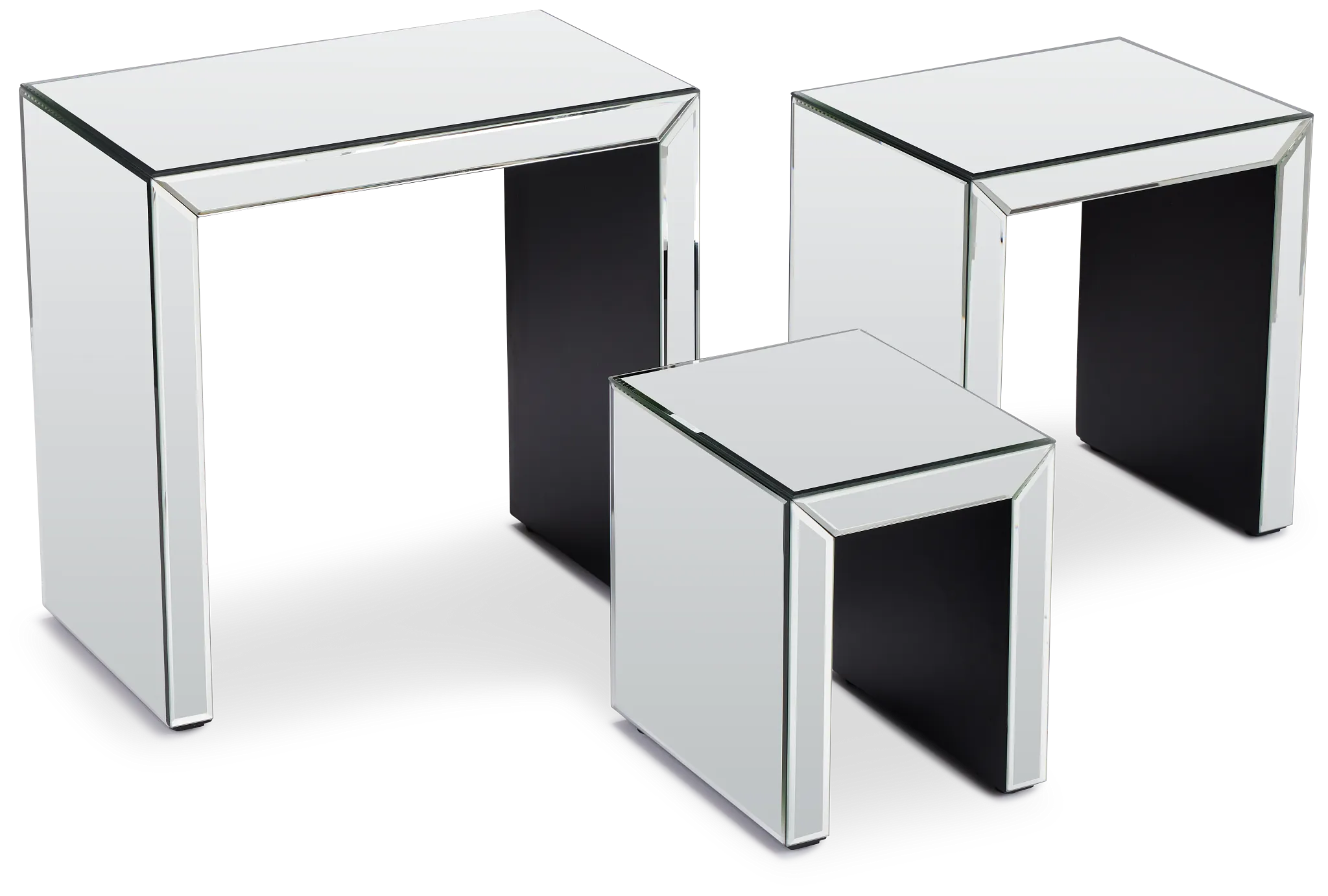 Alexia Silver Mirrored Nesting End Table