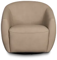 Kellan Taupe Leather Swivel Chair