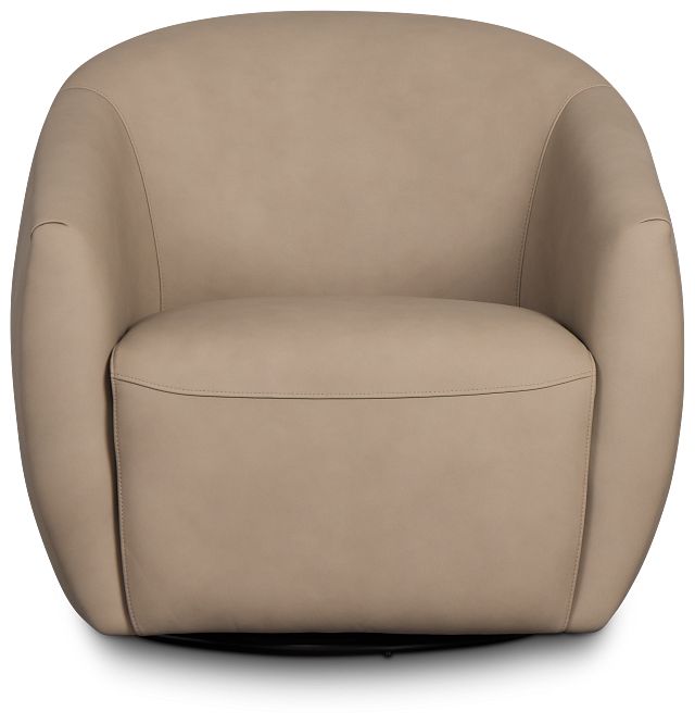 Kellan Taupe Leather Swivel Chair