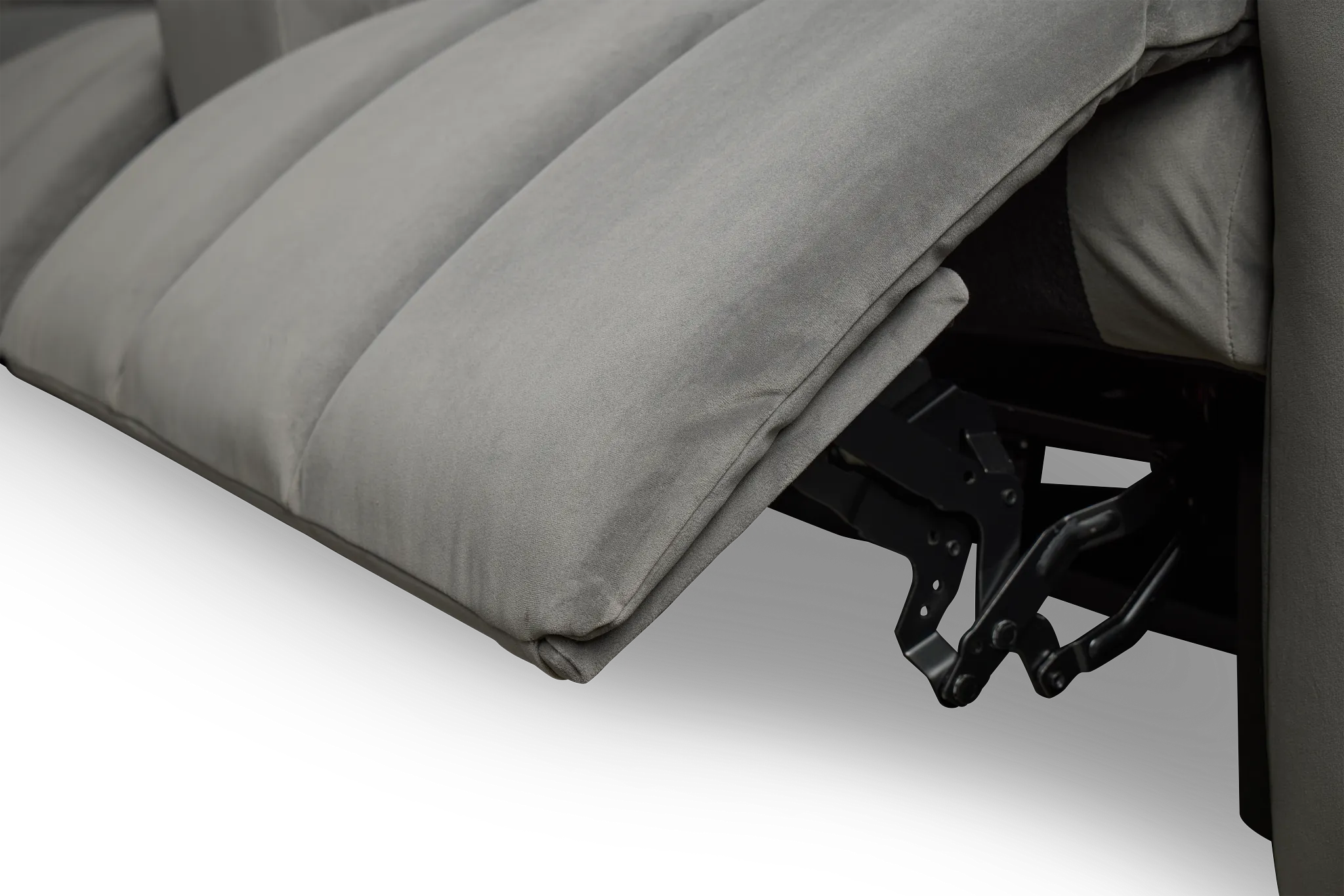 Gemma Light Gray Velvet Large Dual Power Reclining Two-arm Sectional