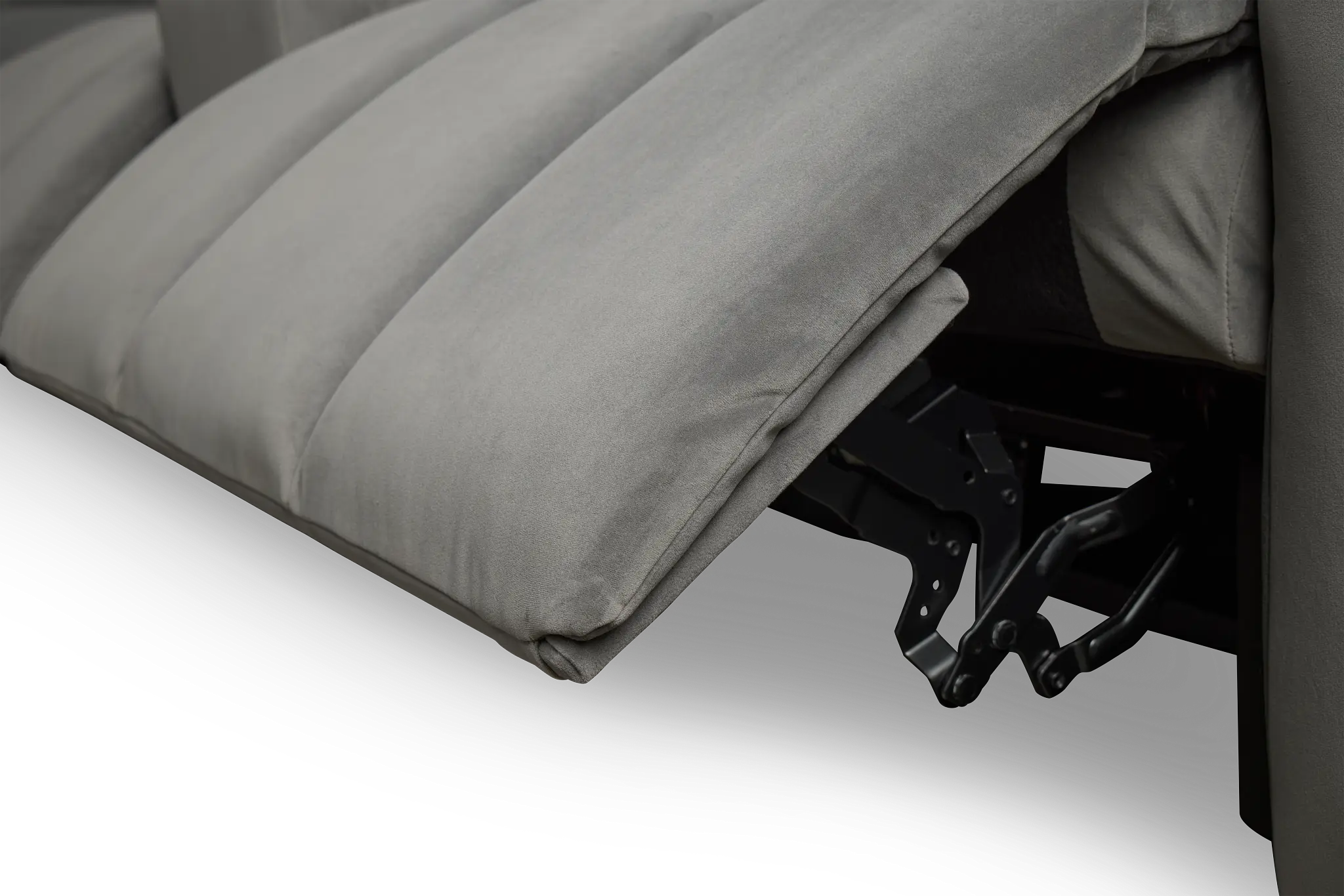 Gemma Light Gray Velvet Large Dual Power Reclining Two-arm Sectional Gemma Light Gray Velvet Large Dual Power Reclining Two-arm Sectional