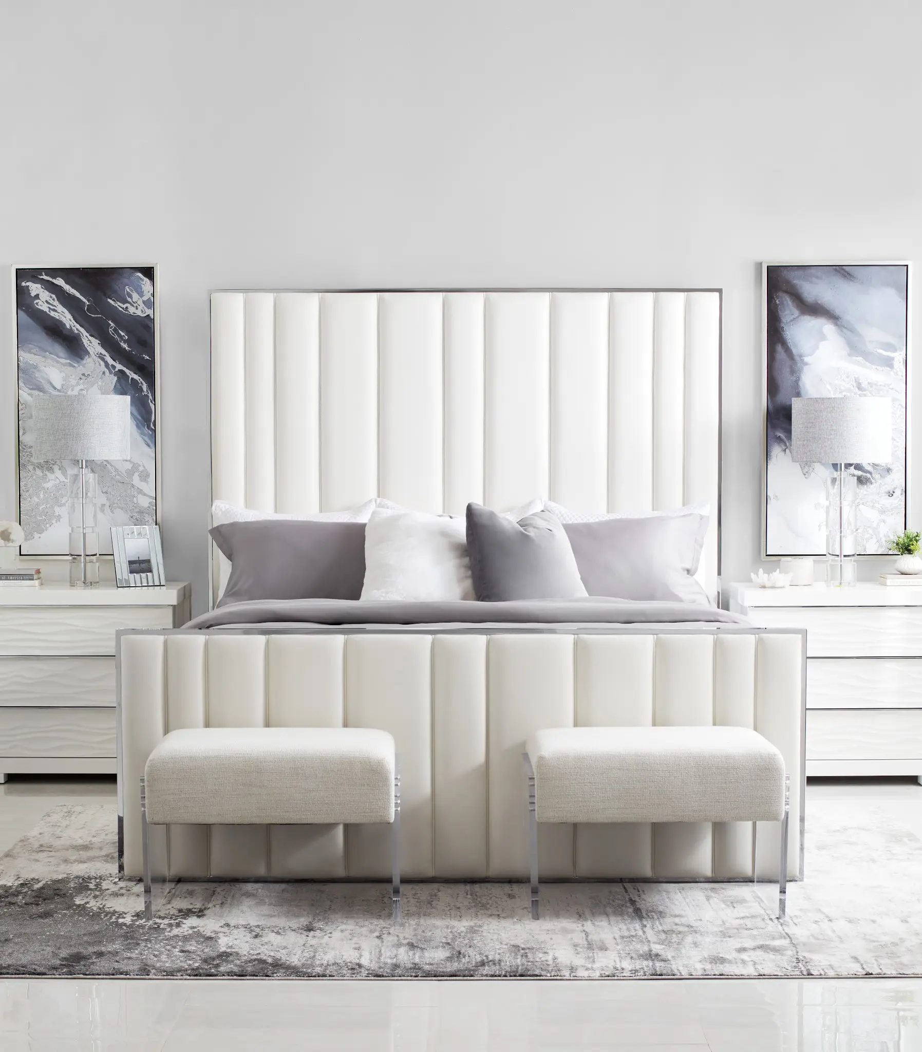 Ocean Drive White Metal Panel Bed Ocean Drive White Metal Panel Bed