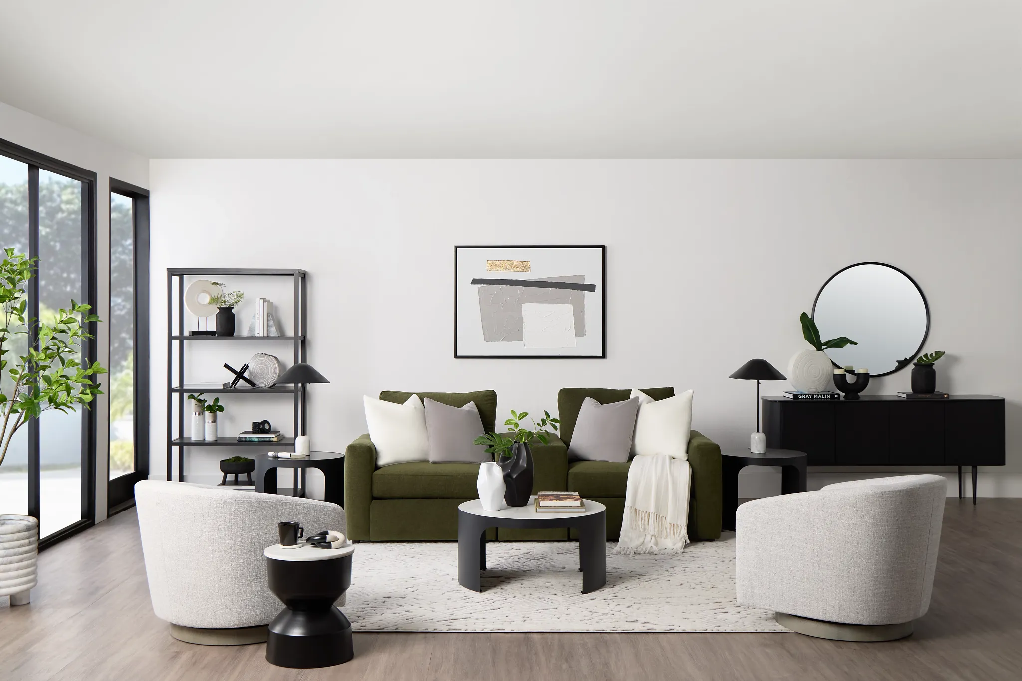 Paloma Gray Fabric Accent Chair