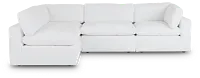 Grant White Fabric 4-piece Modular Sectional