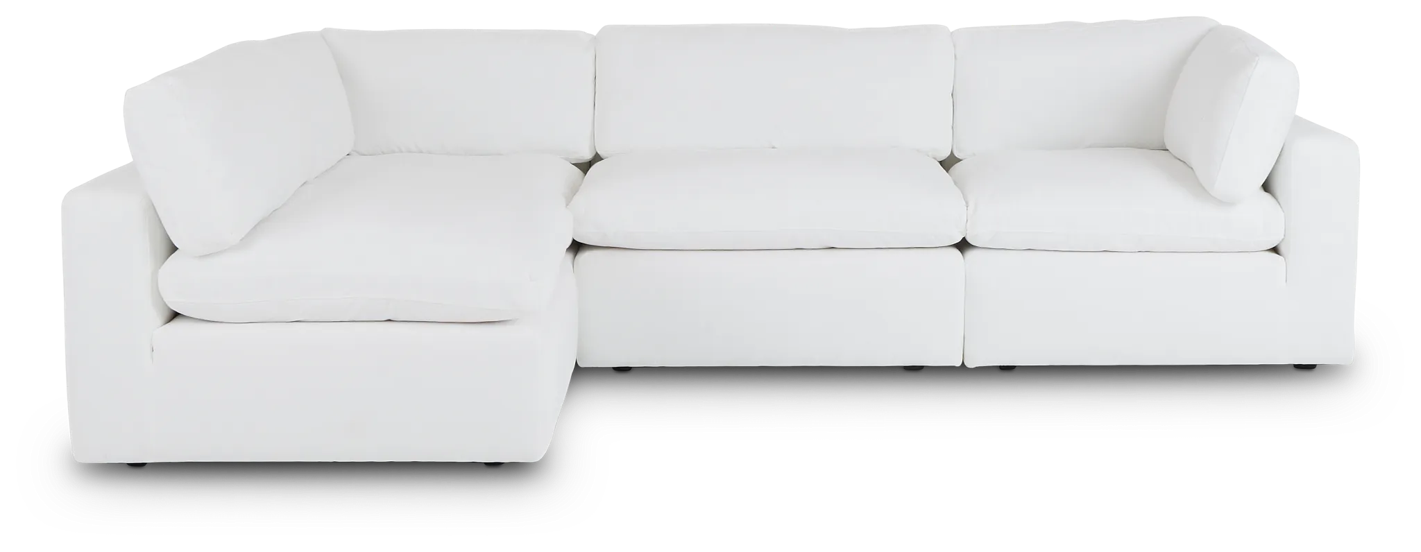 Grant White Fabric 4-piece Modular Sectional