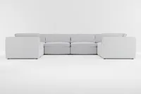 Destin Delray Light Gray Fabric 8-piece Modular Sectional