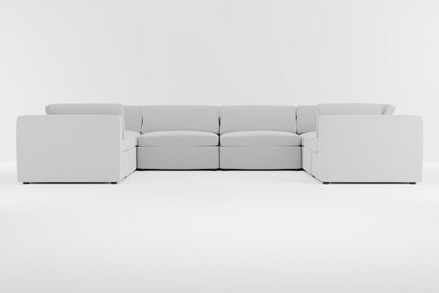 Destin Delray Light Gray Fabric 8-piece Modular Sectional