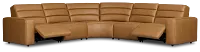 Sawyer Light Brown Micro Small Dual Power Reclining Two-arm Sectional