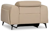 Reyna Beige Micro Power Recliner