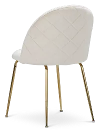 Capri Ivory Velvet Upholstered Side Chair W/ Gold Legs
