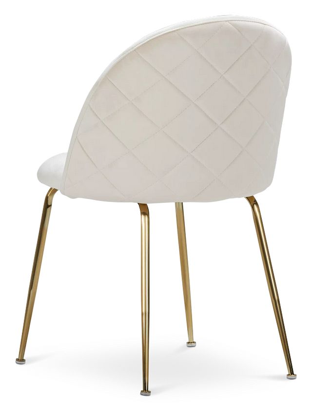 Capri Ivory Upholstered Side Chair W/ Gold Legs (4)