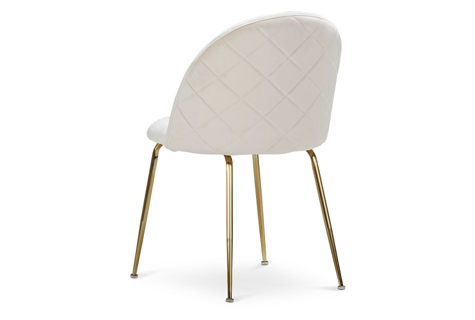 Capri Ivory Upholstered Side Chair W/ Gold Legs