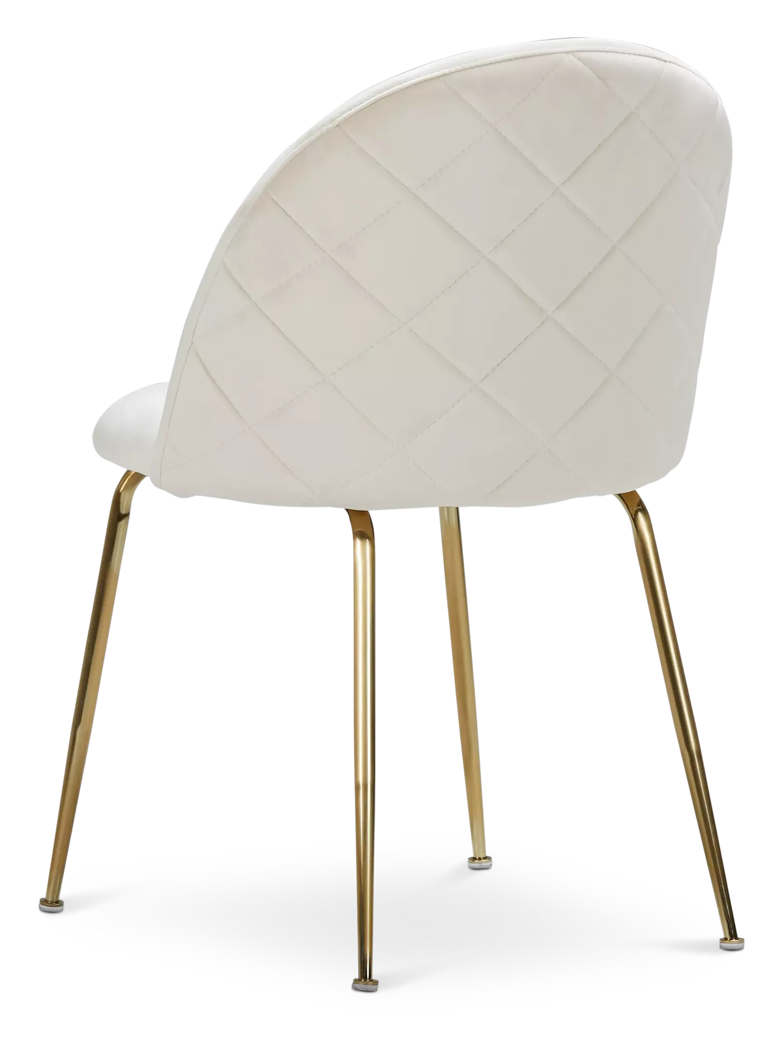 Capri Ivory Velvet Upholstered Side Chair W/ Gold Legs