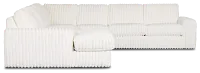 Teddy White Fabric Large Left Chaise Sectional