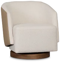 Luna Beige Fabric Swivel Chair