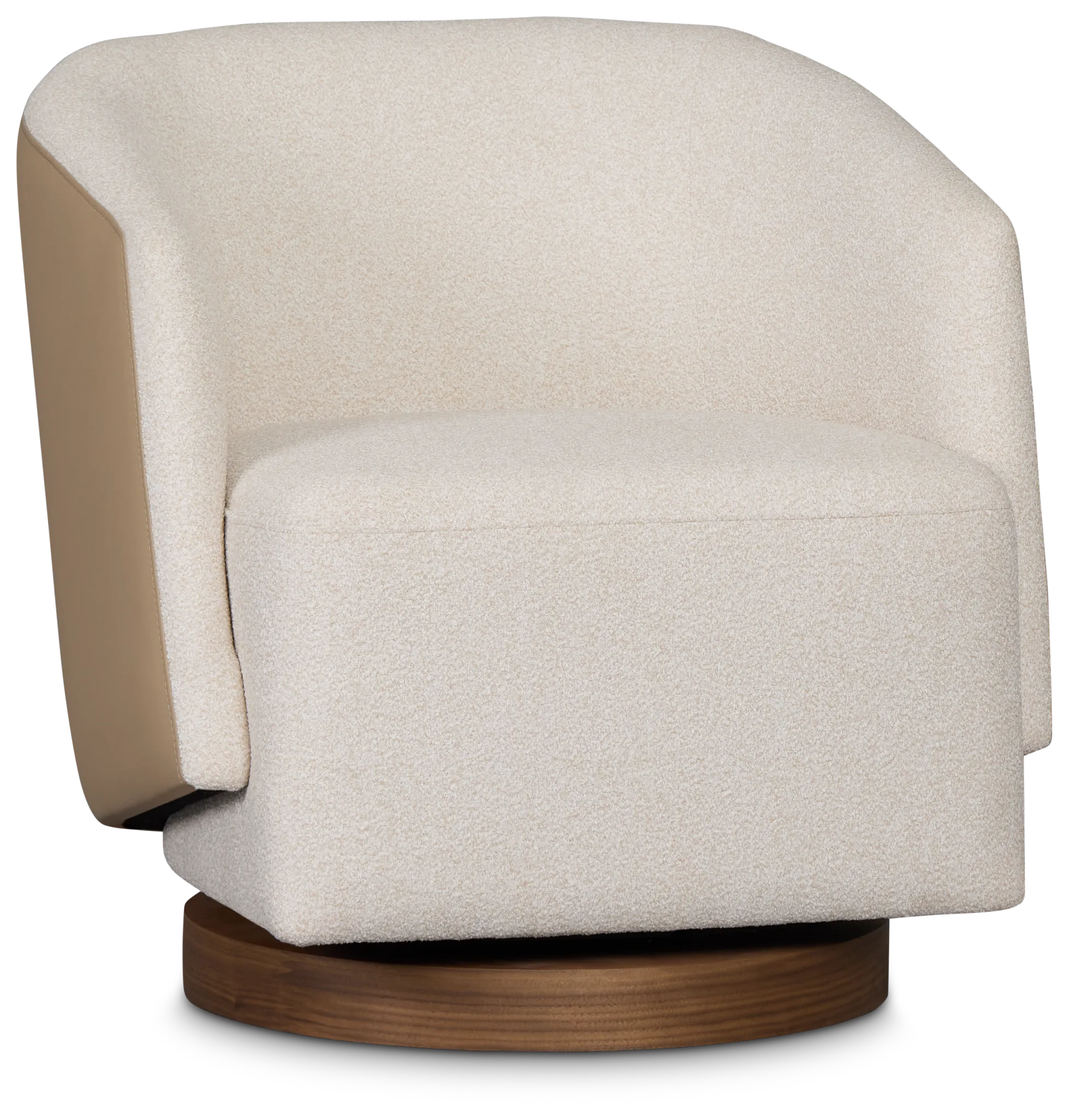 Luna Beige Fabric Swivel Chair