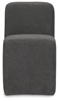 Rex Dark Gray Castored Upholstered Side Chair