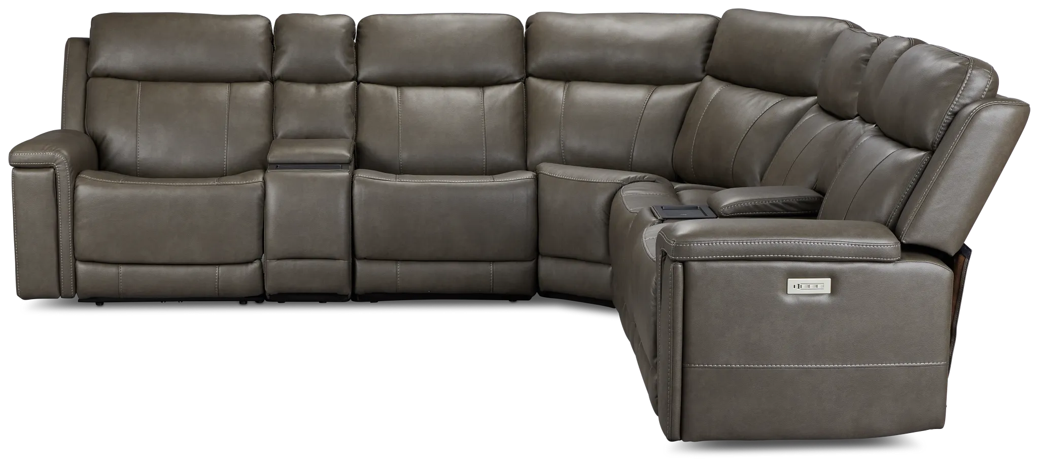 Jayden Gray Micro Large Triple Power Reclining Two-arm Sectional