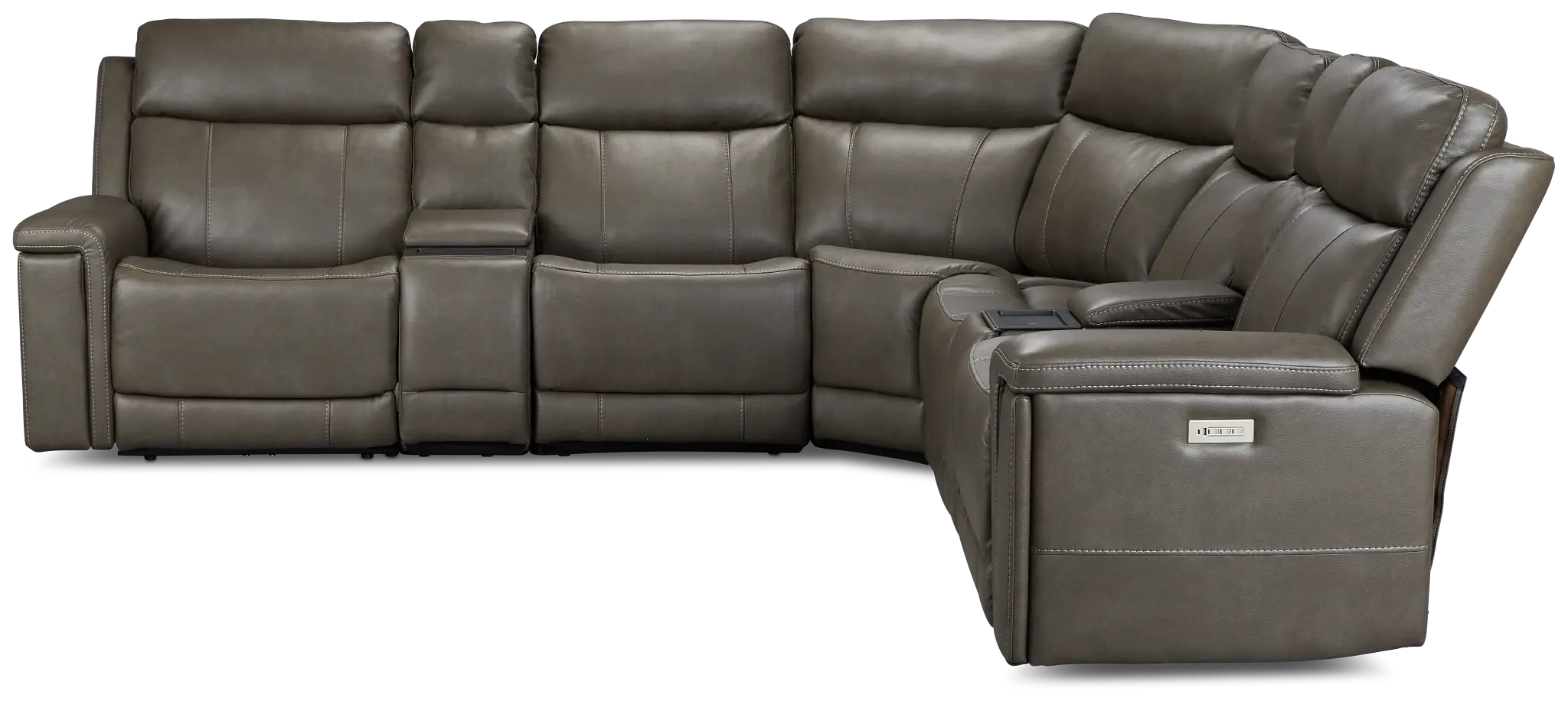 Jayden Gray Micro Large Triple Power Reclining Two-arm Sectional Jayden Gray Micro Large Triple Power Reclining Two-arm Sectional