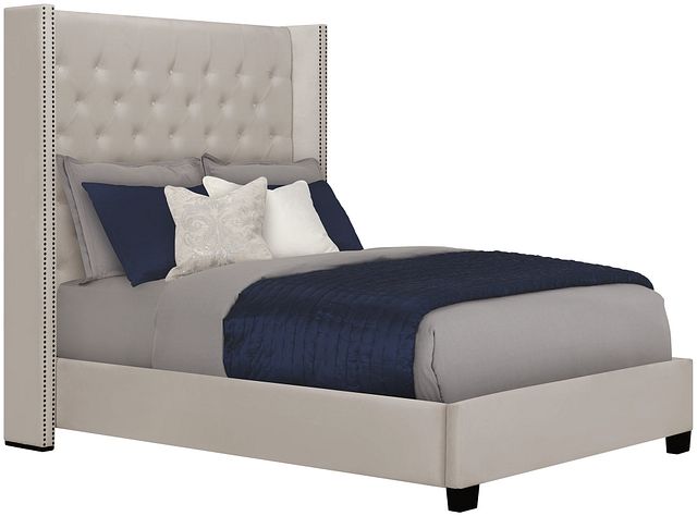 Sloane Light Beige Uph Shelter Bed