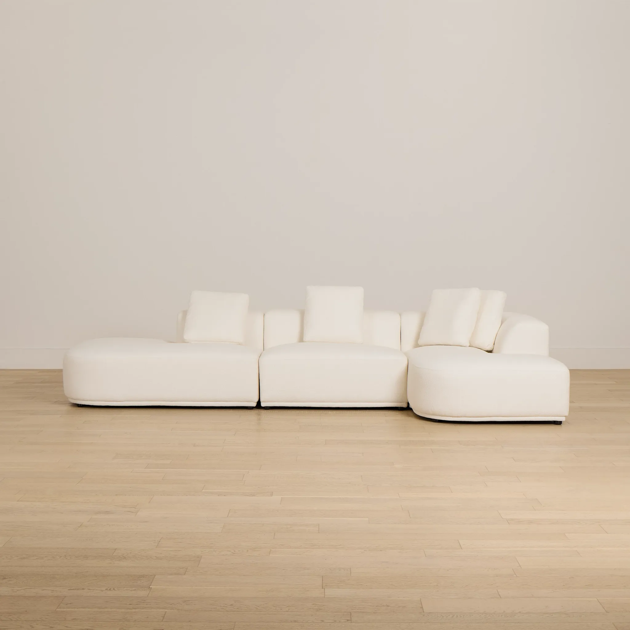 Catalina White Fabric Small Right Chaise Sectional