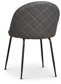 Capri Dark Gray Micro Upholstered Side Chair W/ Black Legs