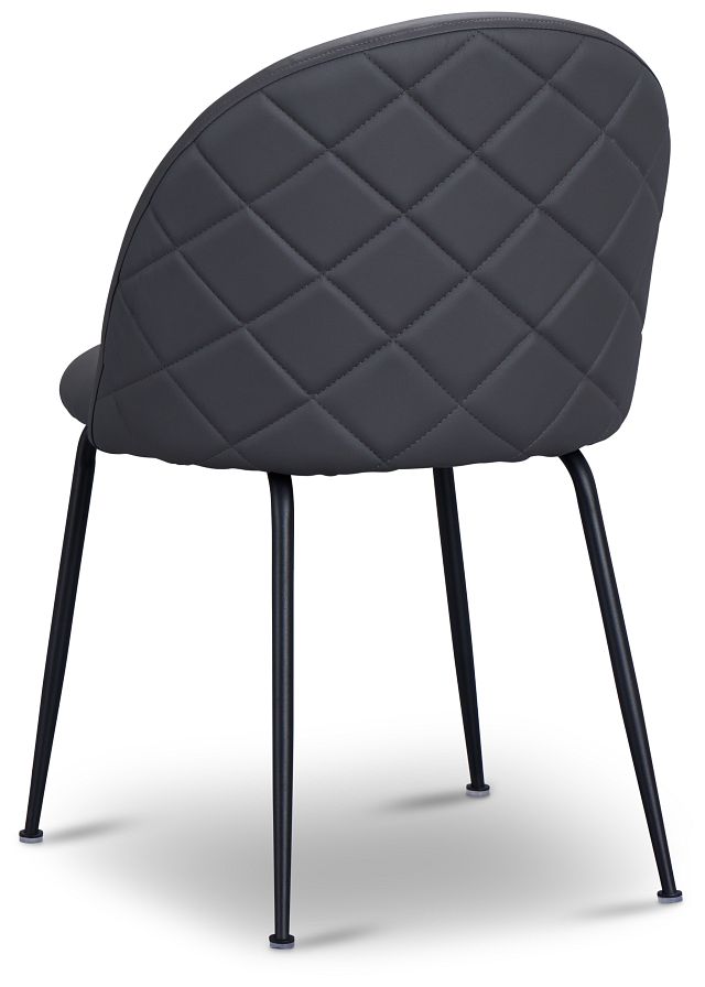 Capri Dark Gray Micro Upholstered Side Chair W/ Black Legs