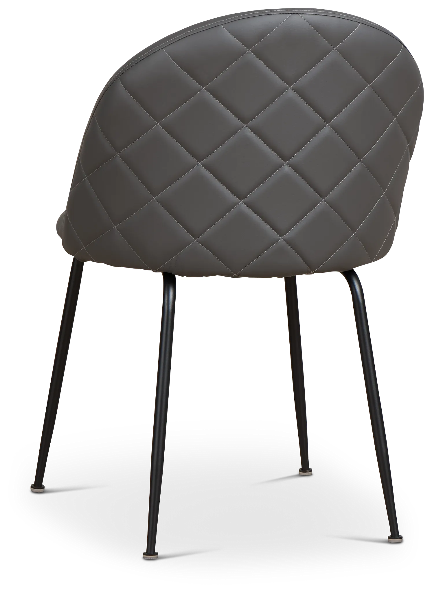 Capri Dark Gray Micro Upholstered Side Chair W/ Black Legs