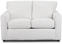 Avalon White Fabric Loveseat
