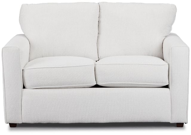 Avalon White Fabric Loveseat