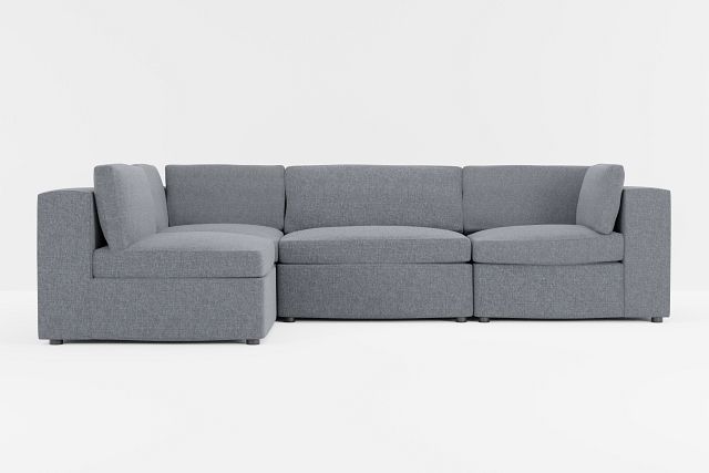 Destin Elevation Gray Fabric 4-piece Modular Sectional