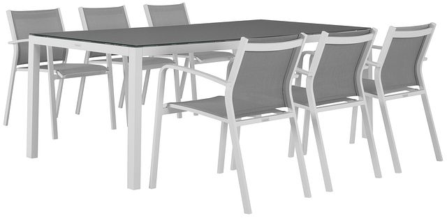 Lisbon Gray 86" Rectangular Table & 4 Chairs