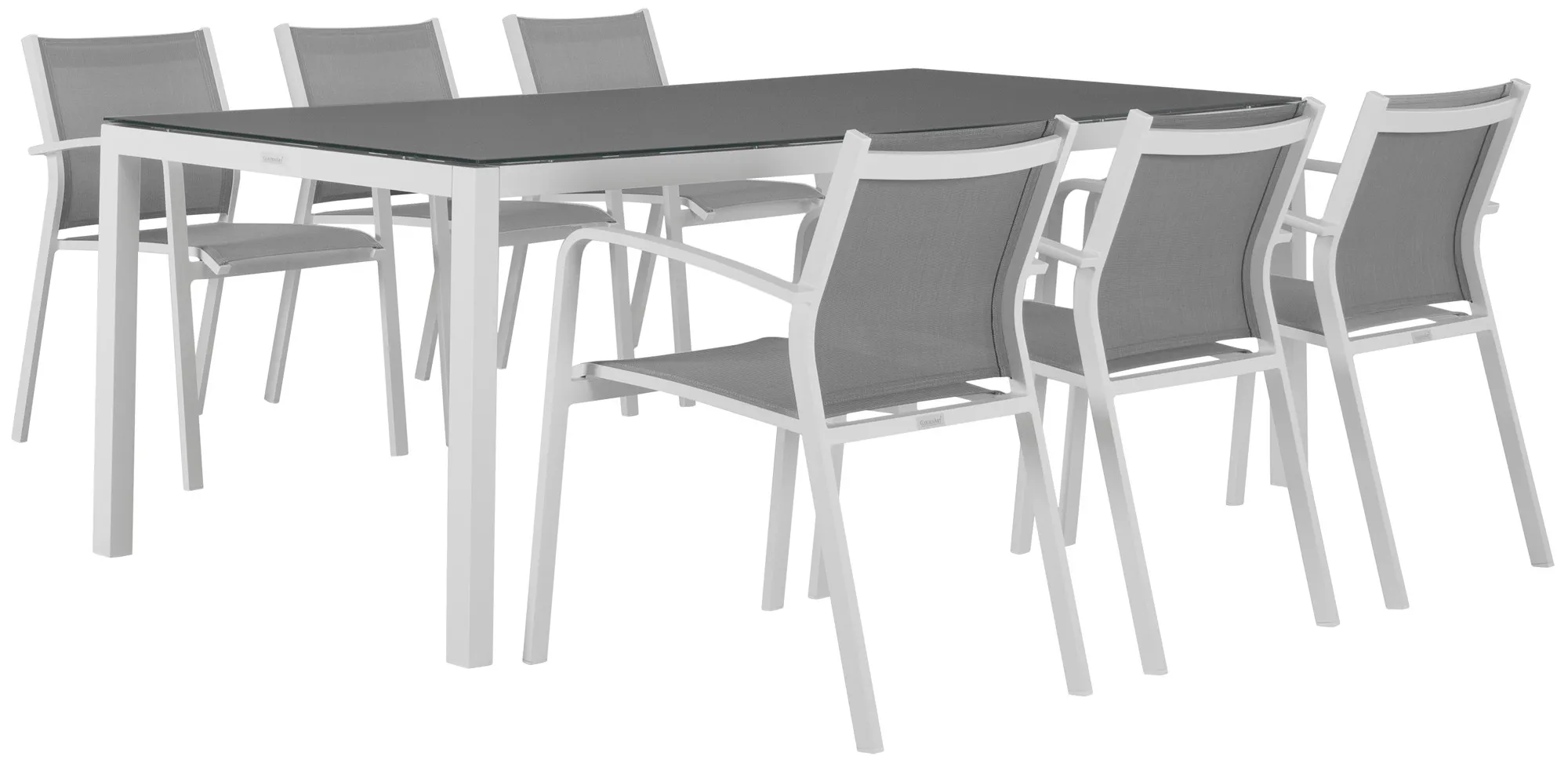 Lisbon Gray 86" Rectangular Table & 4 Chairs