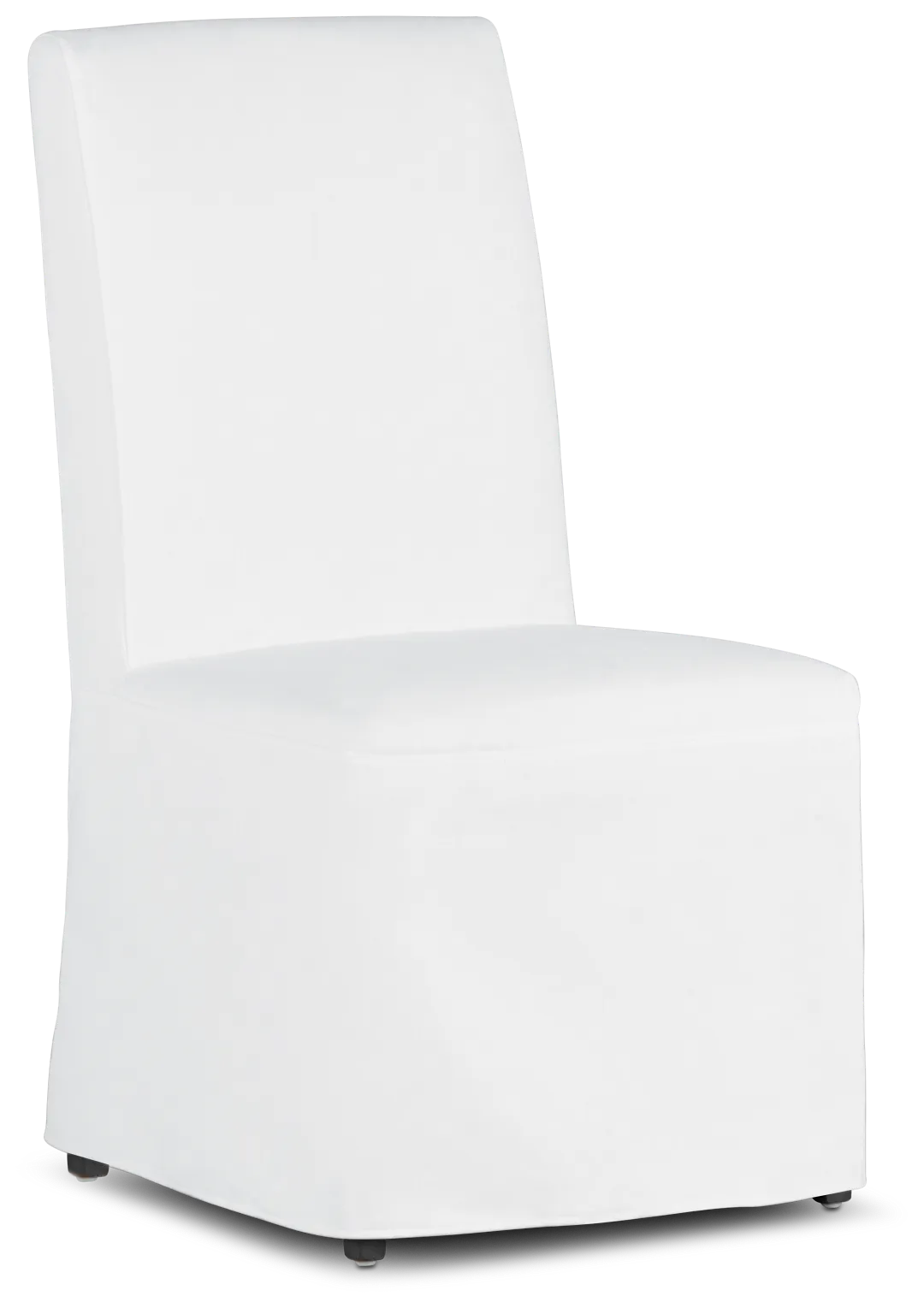 Harbor White Long Slipcover Chair With Dark-tone Leg