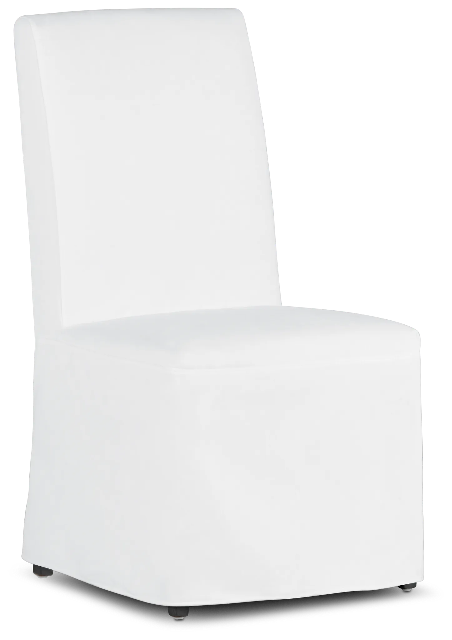 Harbor White Long Slipcover Chair With Dark-tone Leg