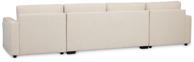 Addie Beige Fabric Double Chaise Sleeper Storage Sectional