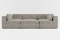 Destin Victory Gray Fabric 6-piece Pit Sectional
