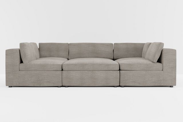 Destin Victory Gray Fabric 6-piece Pit Sectional