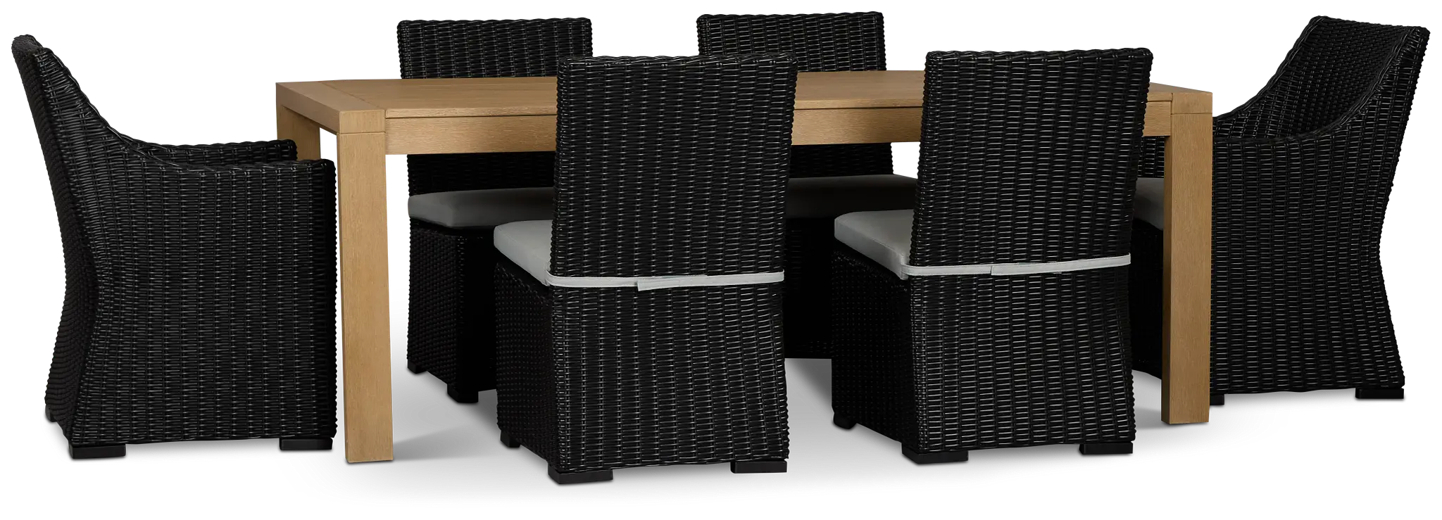 Montecito Mid Tone Table & 6 Chairs With Light Blue Cushions Montecito Mid Tone Table & 6 Chairs With Light Blue Cushions