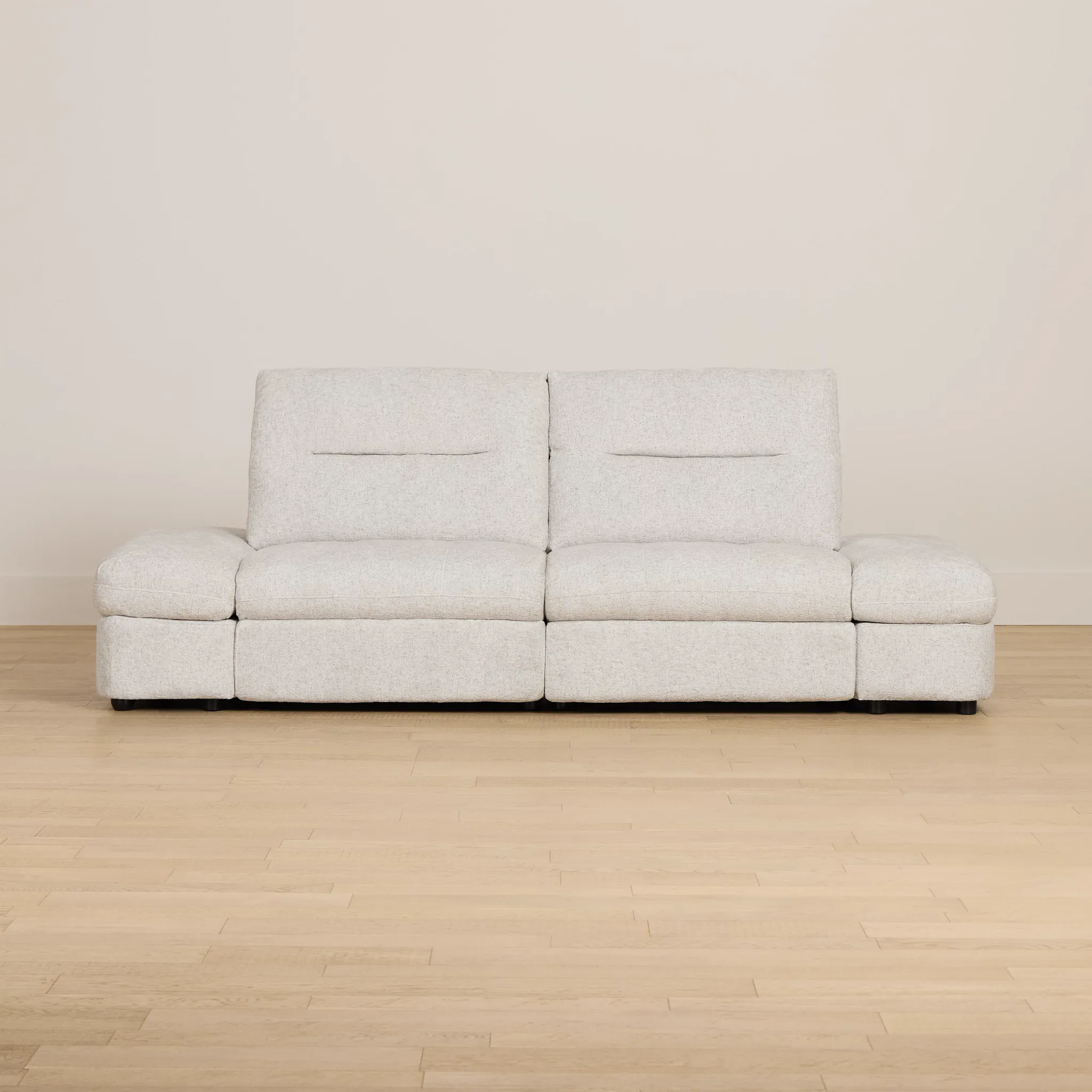 Mila Light Beige Fabric 2-piece Modular Power Reclining Sofa