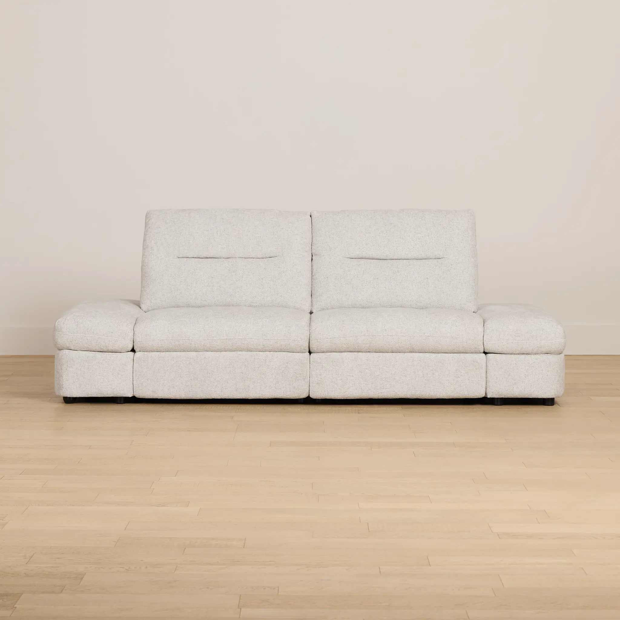 Mila Light Beige Fabric 2-piece Modular Power Reclining Sofa Mila Light Beige Fabric 2-piece Modular Power Reclining Sofa