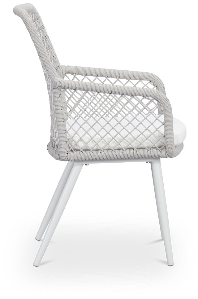 Andes White Woven Side Chair