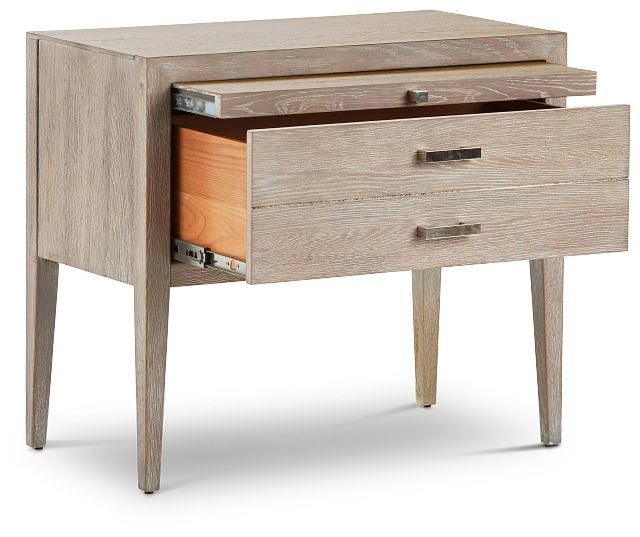 light colored wood nightstand