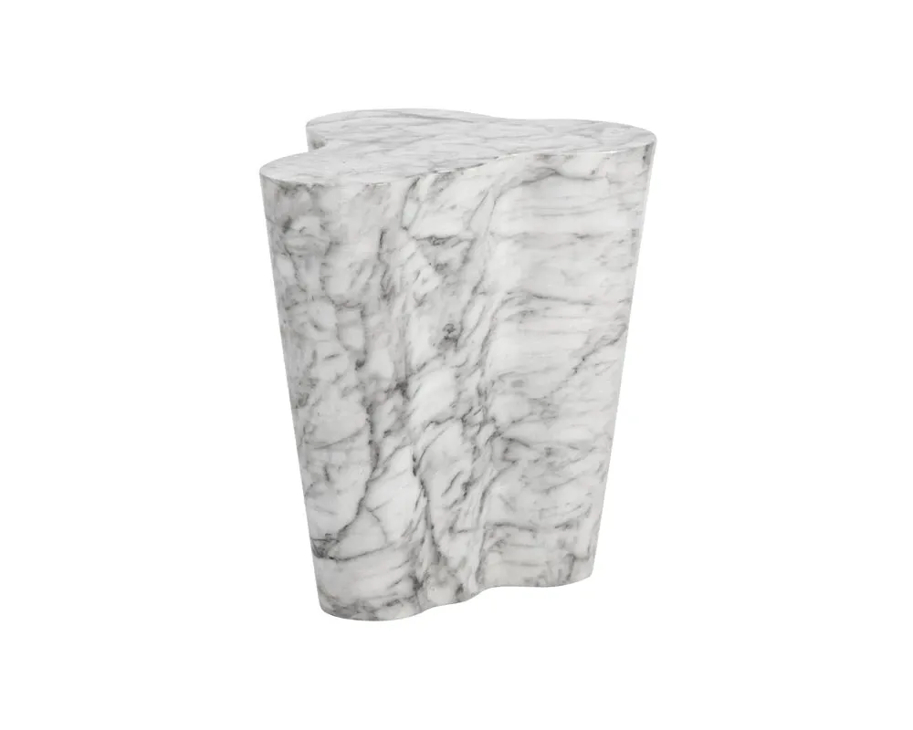 Aviva Light Gray Marble End Table