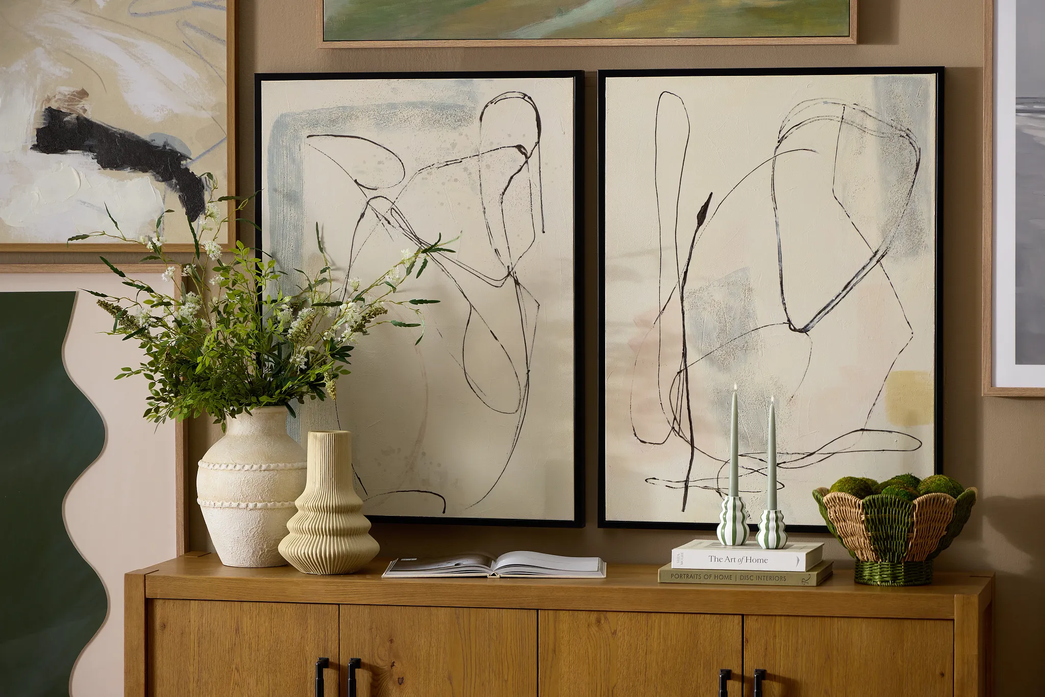 Nessie Ivory Framed Canvas Wall Art