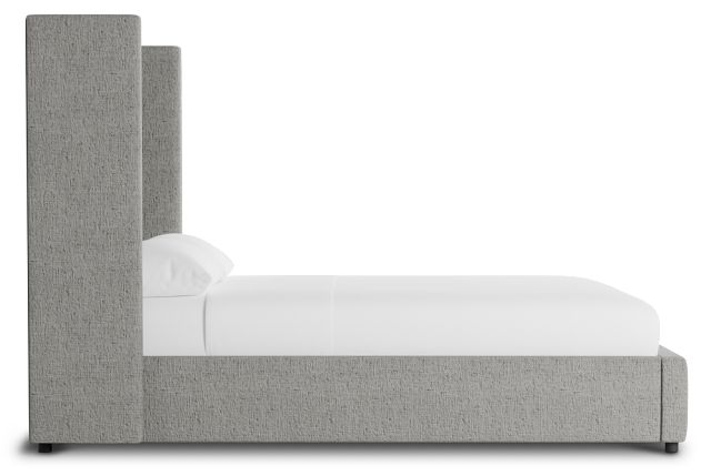 Captiva Linen Gray 60" Upholstered Shelter Bed